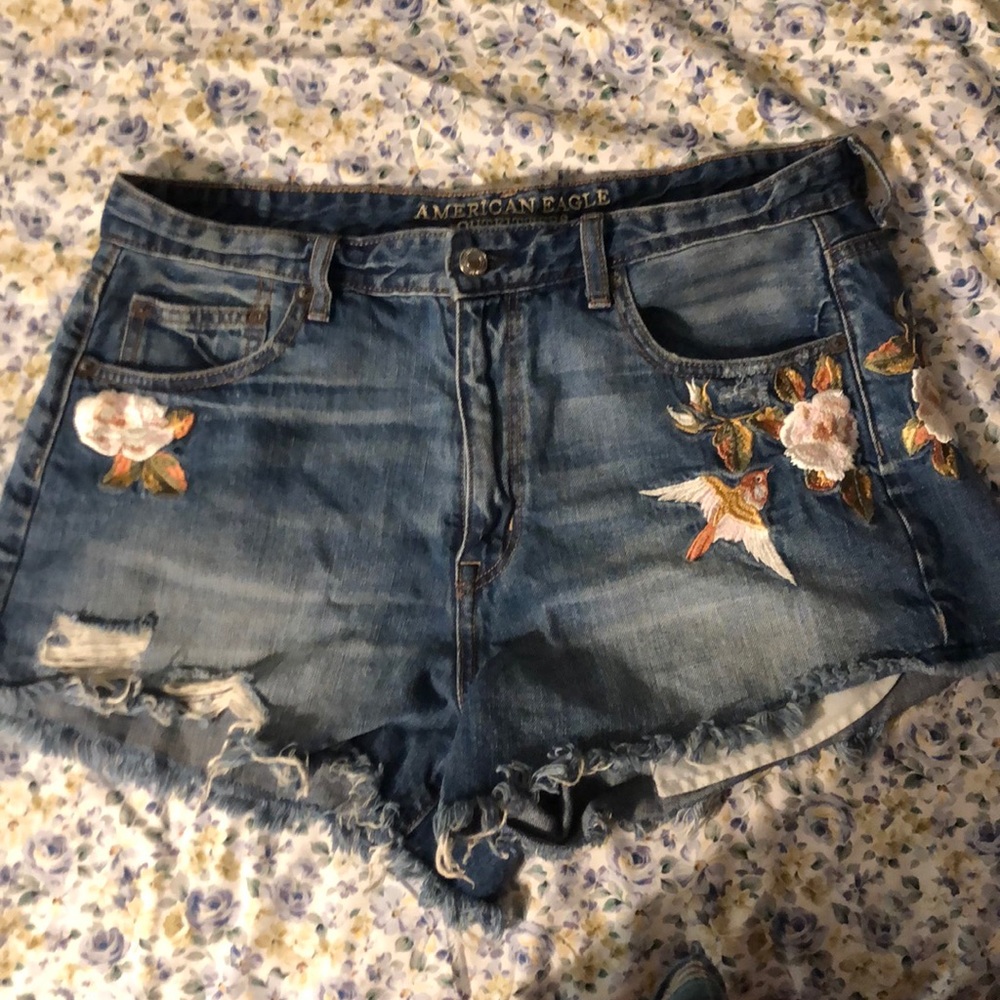American Eagle Embroidered Shorts
